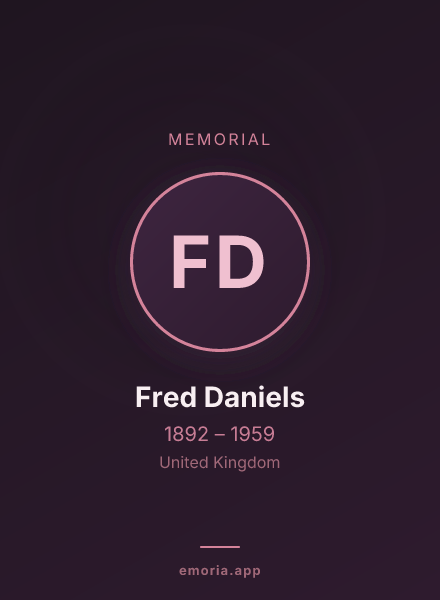 Memorial portrait of Fred Daniels