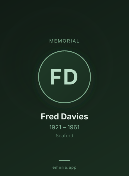Memorial portrait of Fred Davies