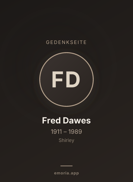 Gedenkportrait von Fred Dawes