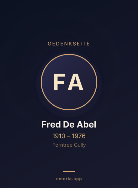 Gedenkportrait von Fred De Abel