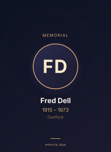 Memorial portrait of Fred Dell