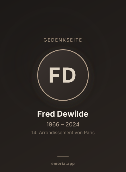 Gedenkportrait von Fred Dewilde