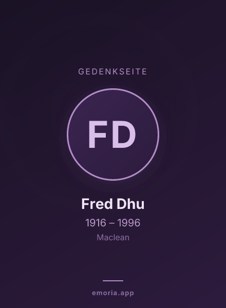 Gedenkportrait von Fred Dhu
