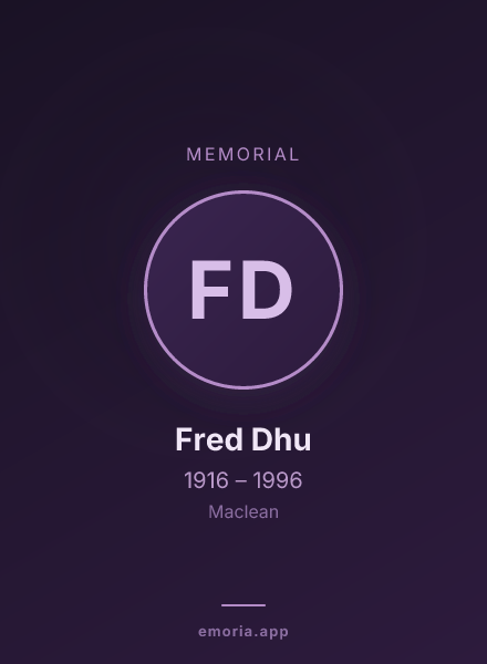 Memorial portrait of Fred Dhu
