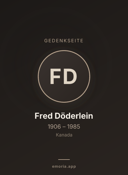 Gedenkportrait von Fred Döderlein