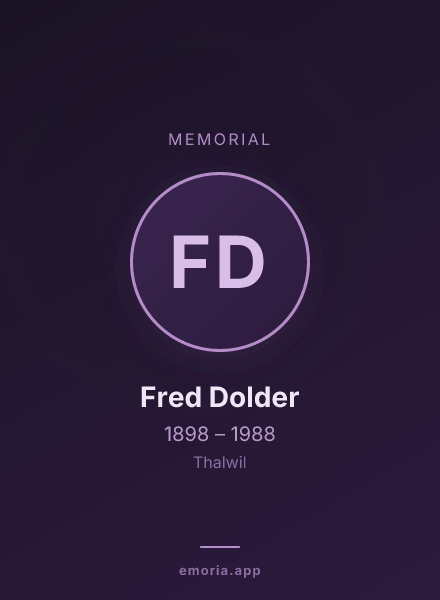 Memorial portrait of Fred Dolder