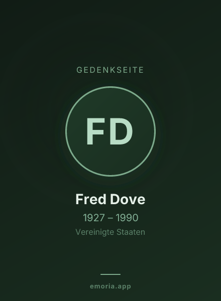 Gedenkportrait von Fred Dove