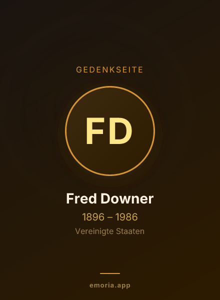 Gedenkportrait von Fred Downer