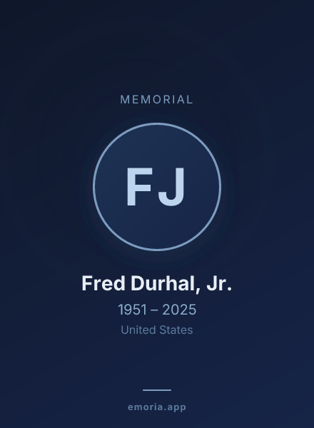 Memorial portrait of Fred Durhal, Jr.
