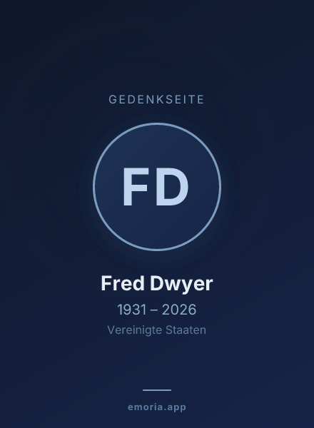 Gedenkportrait von Fred Dwyer