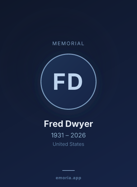 Memorial portrait of Fred Dwyer
