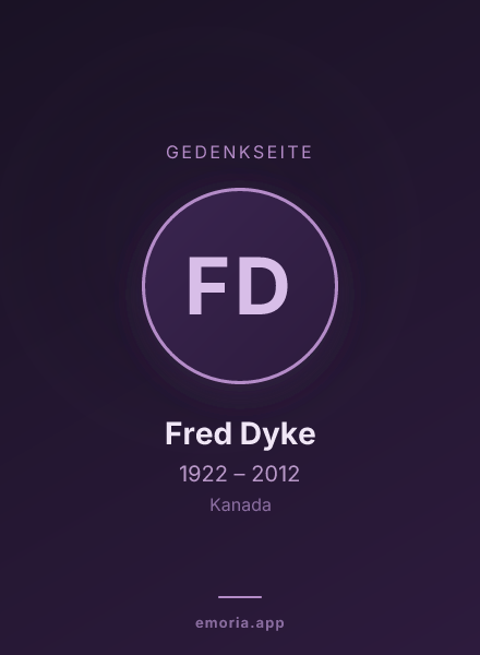 Gedenkportrait von Fred Dyke