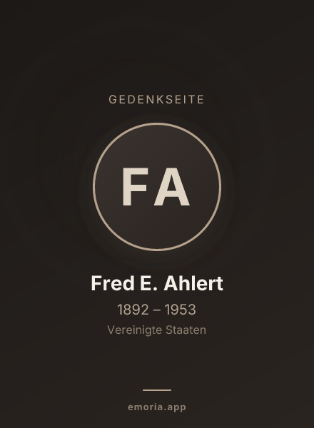 Gedenkportrait von Fred E. Ahlert