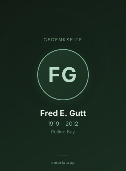 Gedenkportrait von Fred E. Gutt