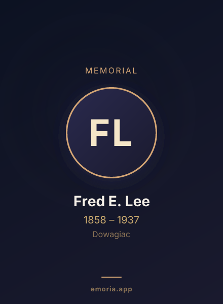 Memorial portrait of Fred E. Lee