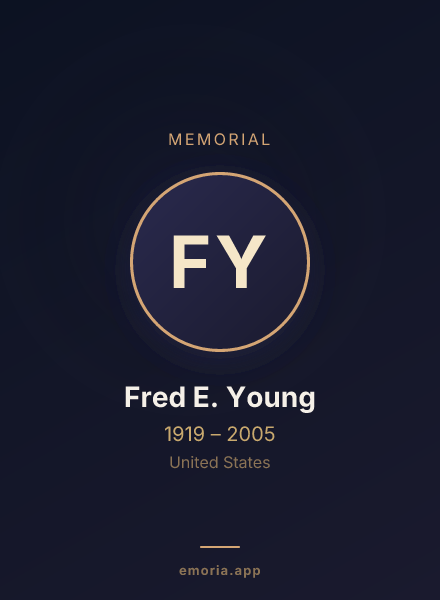 Memorial portrait of Fred E. Young