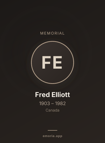 Memorial portrait of Fred Elliott