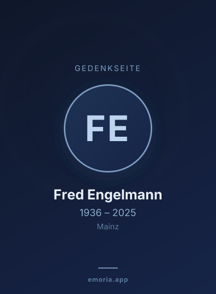 Gedenkportrait von Fred Engelmann