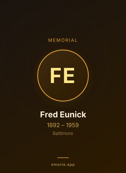 Memorial portrait of Fred Eunick