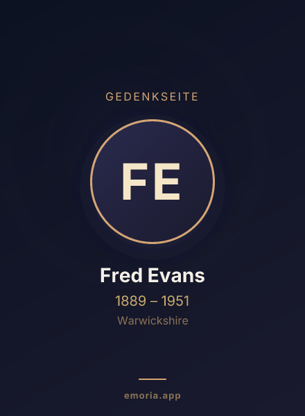 Gedenkportrait von Fred Evans