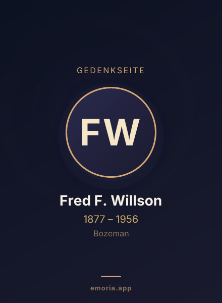 Gedenkportrait von Fred F. Willson