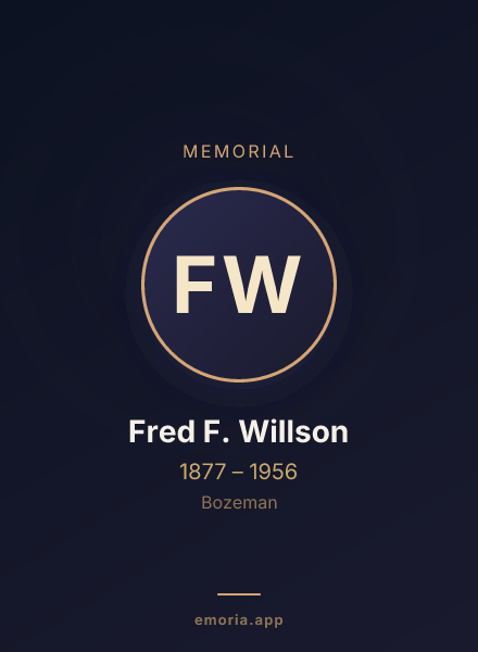 Memorial portrait of Fred F. Willson