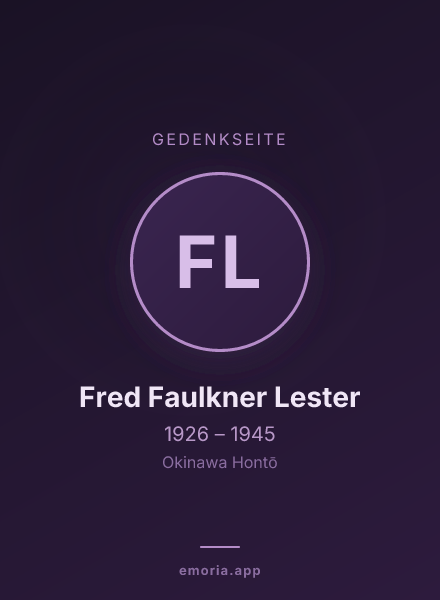 Gedenkportrait von Fred Faulkner Lester