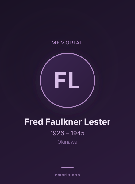 Memorial portrait of Fred Faulkner Lester