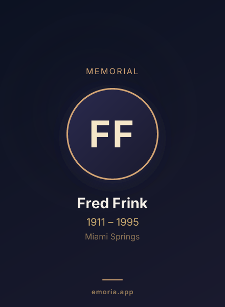 Memorial portrait of Fred Frink