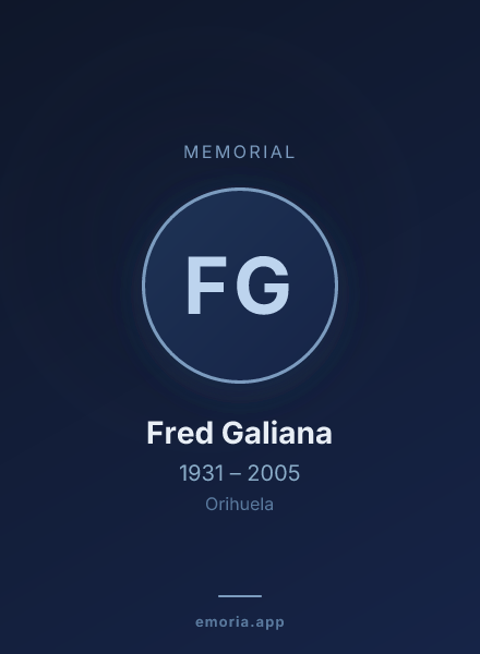 Memorial portrait of Fred Galiana