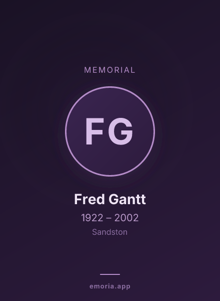 Memorial portrait of Fred Gantt