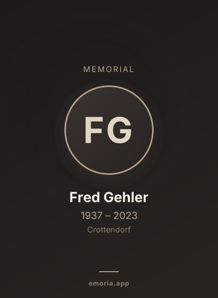 Memorial portrait of Fred Gehler