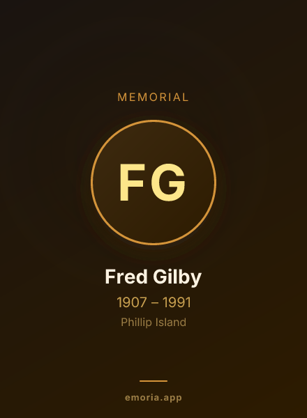 Memorial portrait of Fred Gilby