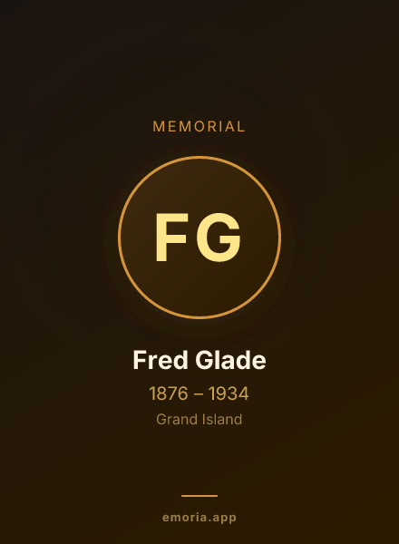 Memorial portrait of Fred Glade