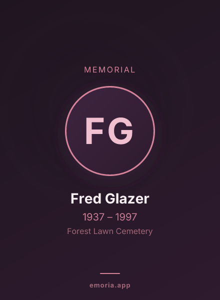 Memorial portrait of Fred Glazer