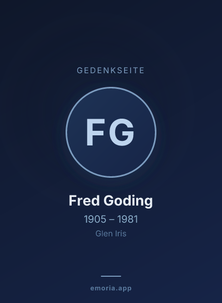 Gedenkportrait von Fred Goding