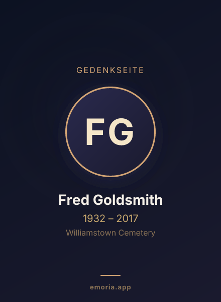 Gedenkportrait von Fred Goldsmith