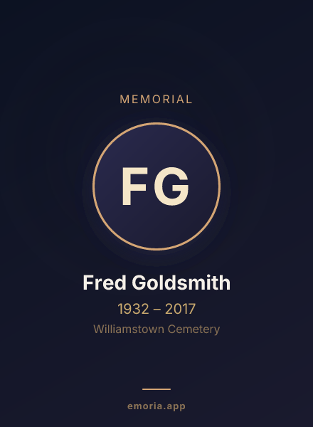 Memorial portrait of Fred Goldsmith