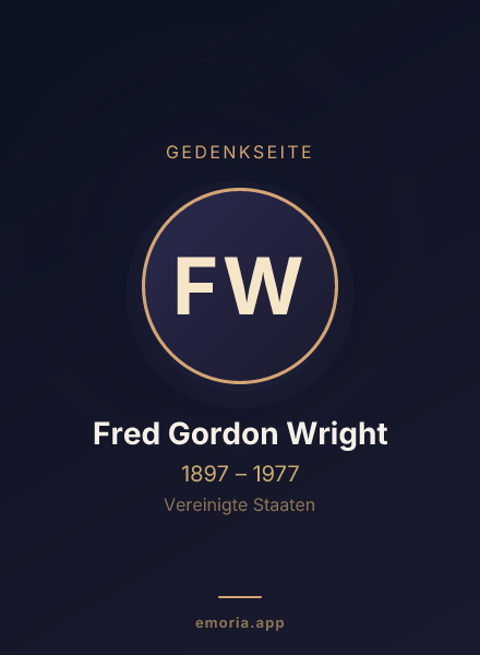 Gedenkportrait von Fred Gordon Wright