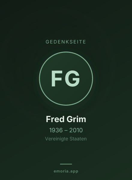 Gedenkportrait von Fred Grim
