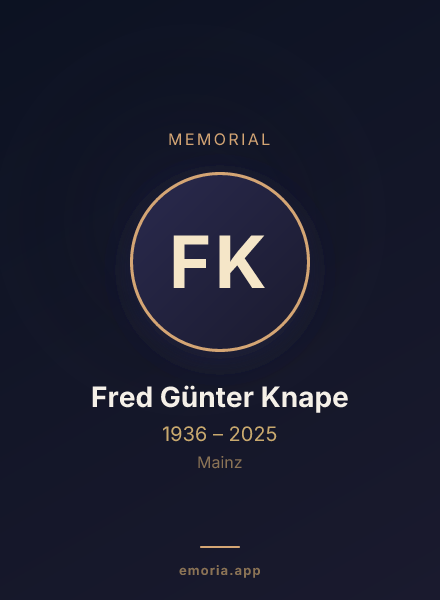 Memorial portrait of Fred Günter Knape