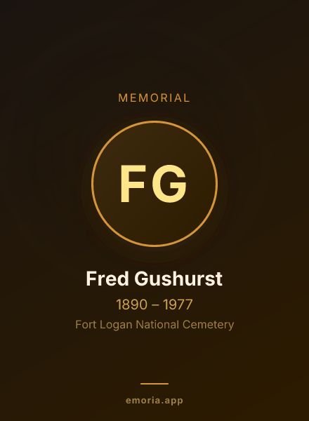 Memorial portrait of Fred Gushurst