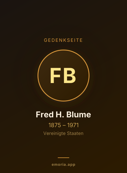 Gedenkportrait von Fred H. Blume