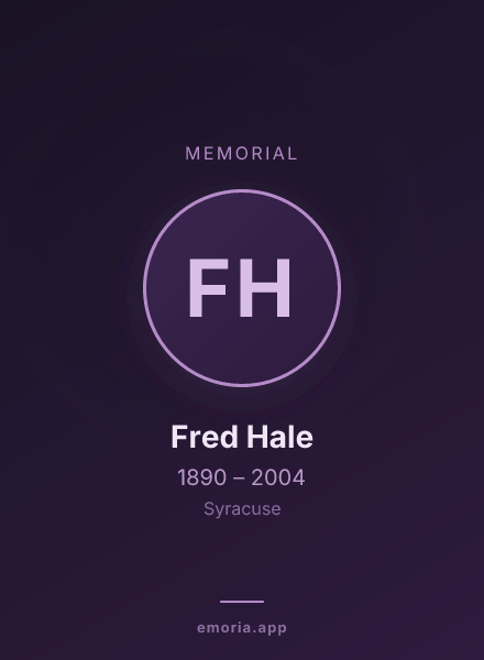 Memorial portrait of Fred Hale