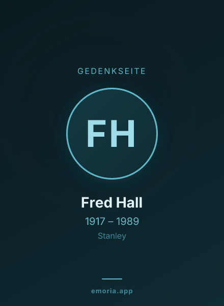 Gedenkportrait von Fred Hall