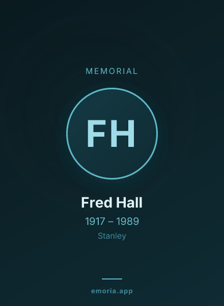 Memorial portrait of Fred Hall