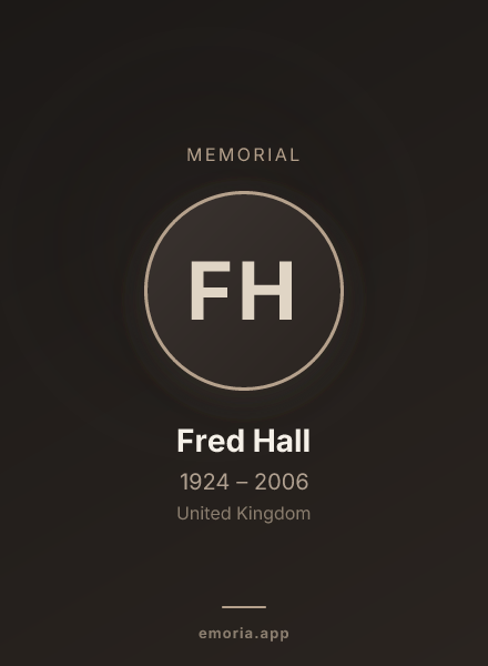 Memorial portrait of Fred Hall