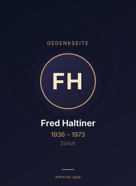 Gedenkportrait von Fred Haltiner