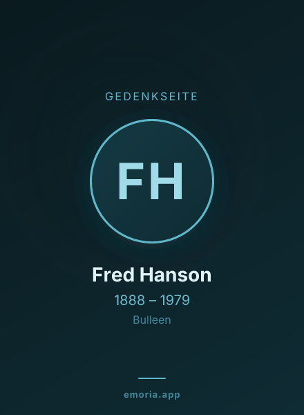 Gedenkportrait von Fred Hanson