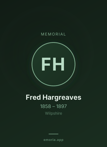 Memorial portrait of Fred Hargreaves